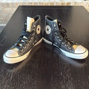 Converse Glitter Iridescent Black and White Women’s sz9